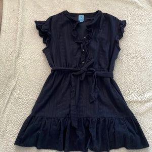 Navy blue belted dress